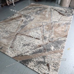 Турецкий Ковер Для Гостиной Дизайн 48 Серый с Коричневым